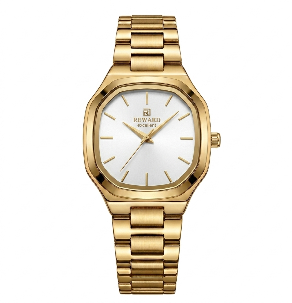 Montre femme Reward Facette Ivoire — cadran blanc immaculé boîtier doré, Tunisie