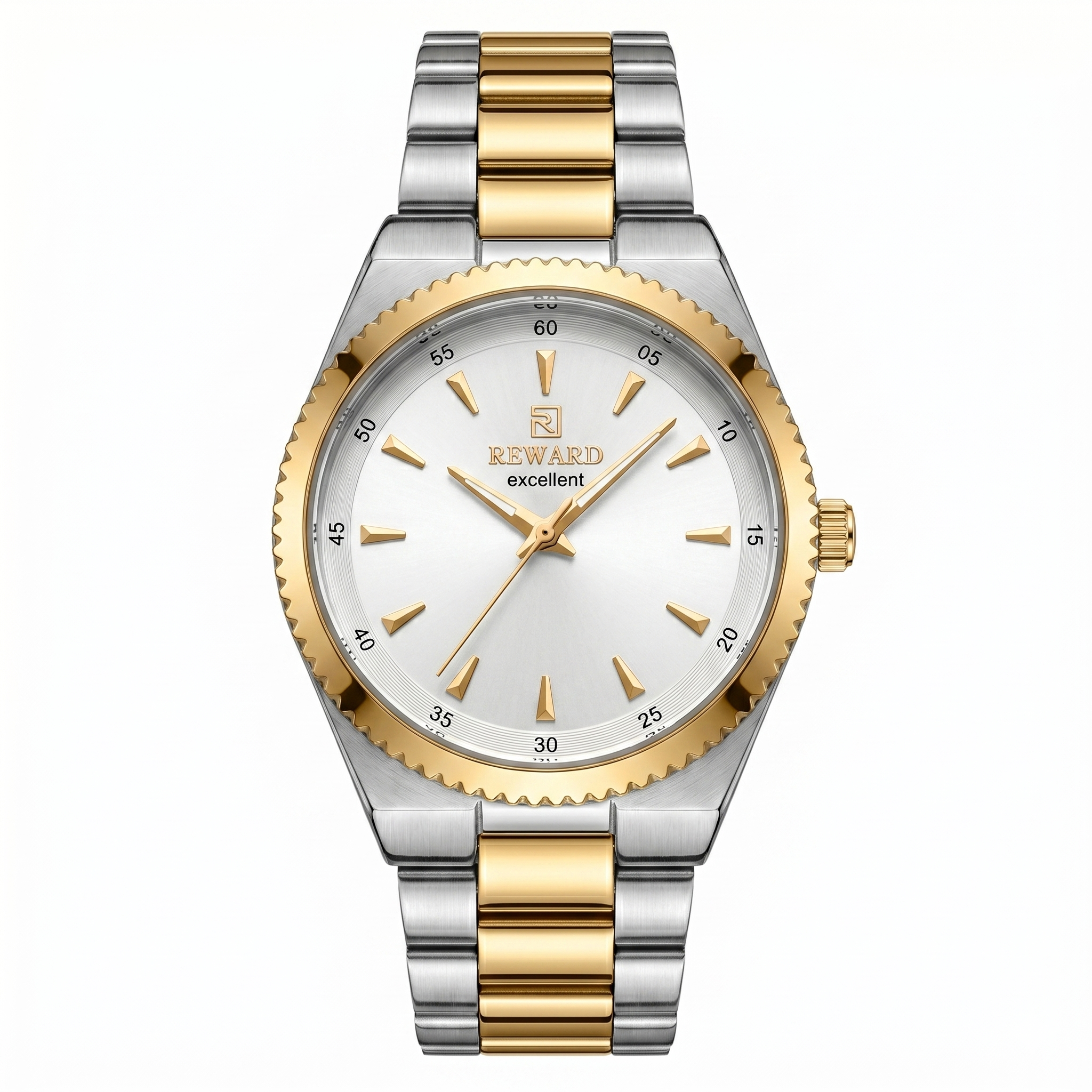 Montre femme Reward Lumière Céleste — lunette dorée cadran blanc, Tunisie