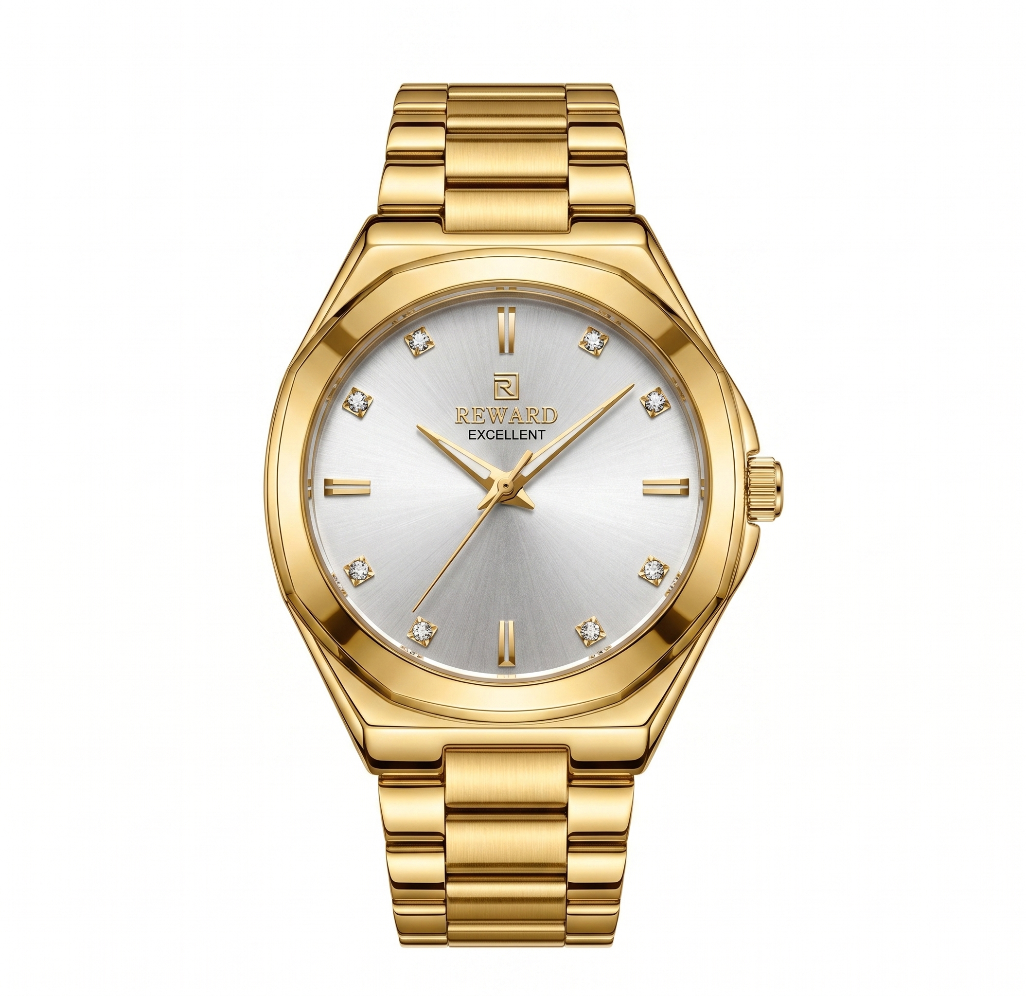 Montre femme Reward Prestige Impérial — cadran nacré cristaux bracelet doré, Tunisie